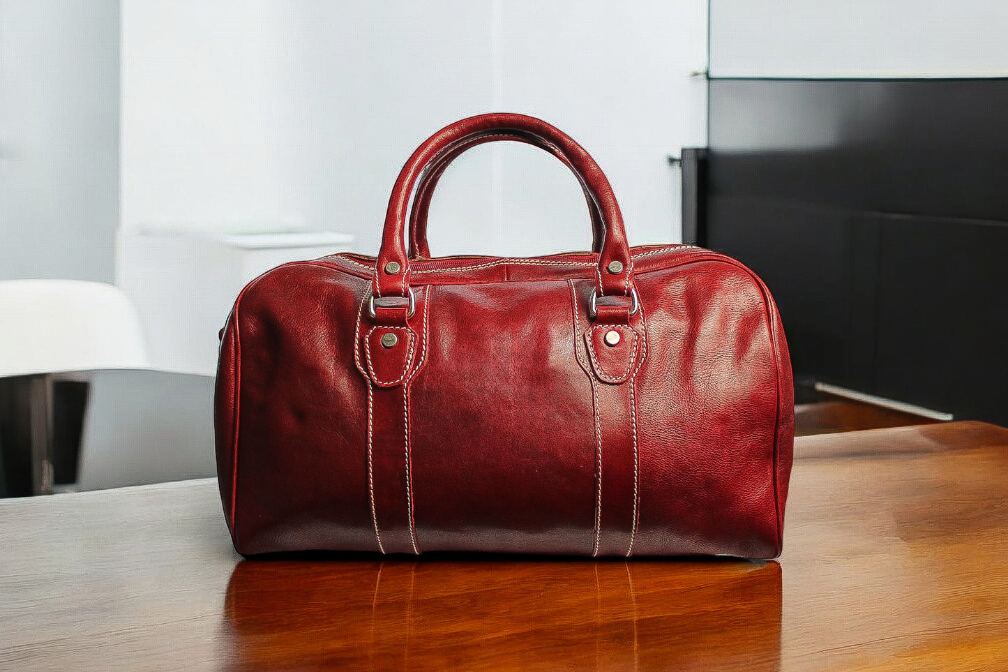 TESORO - Torba Podróżna weekendowa skórzana do ręki i na pasek made in italy