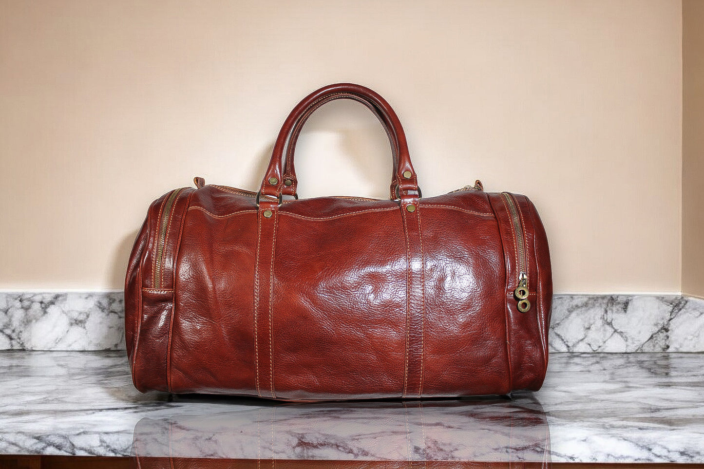 NUVOLA - Torba podróżna męska duża skórzana made in italy