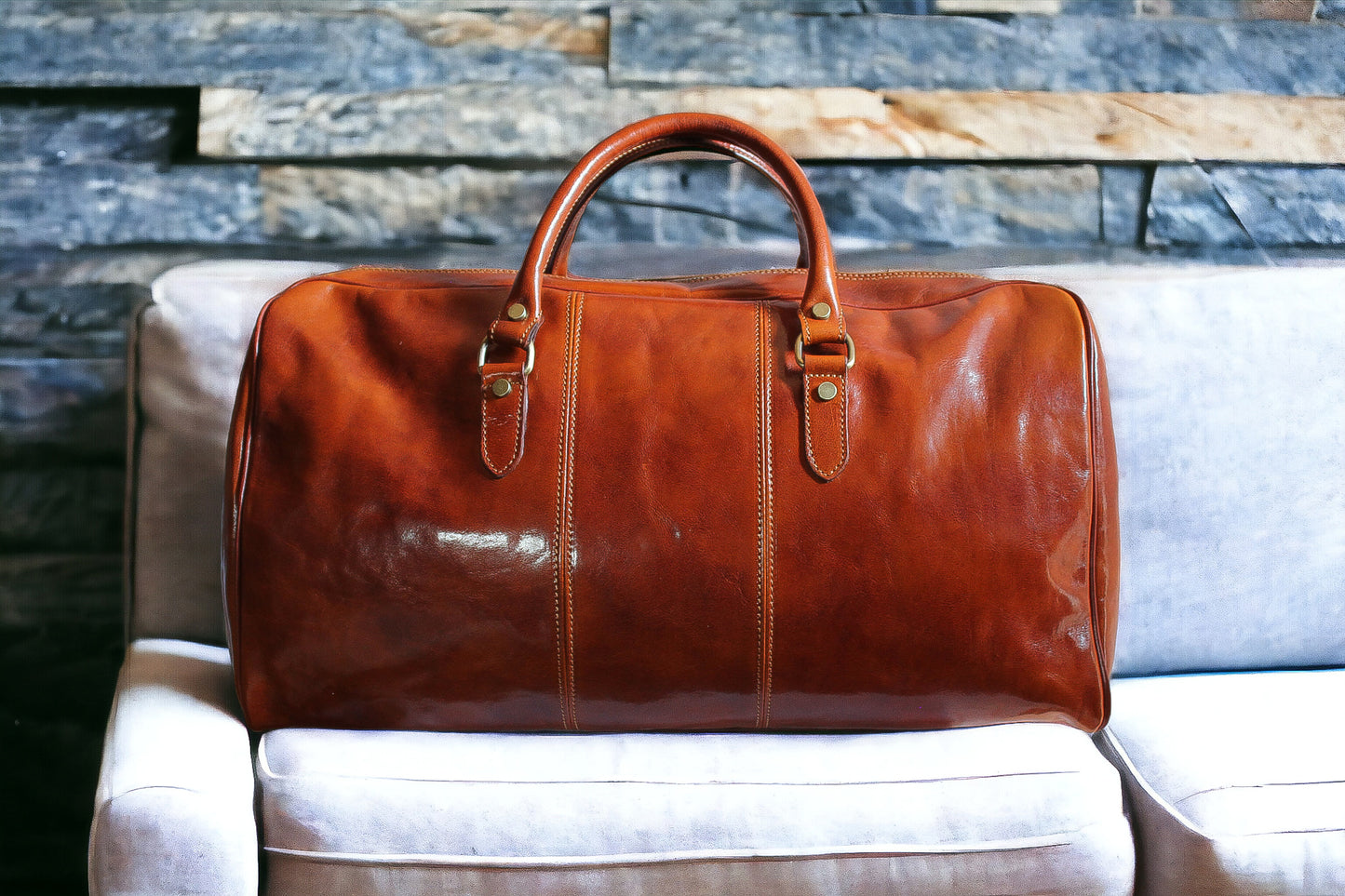 ARIA - Torba podróżna skórzana męska klasyczna made in italy