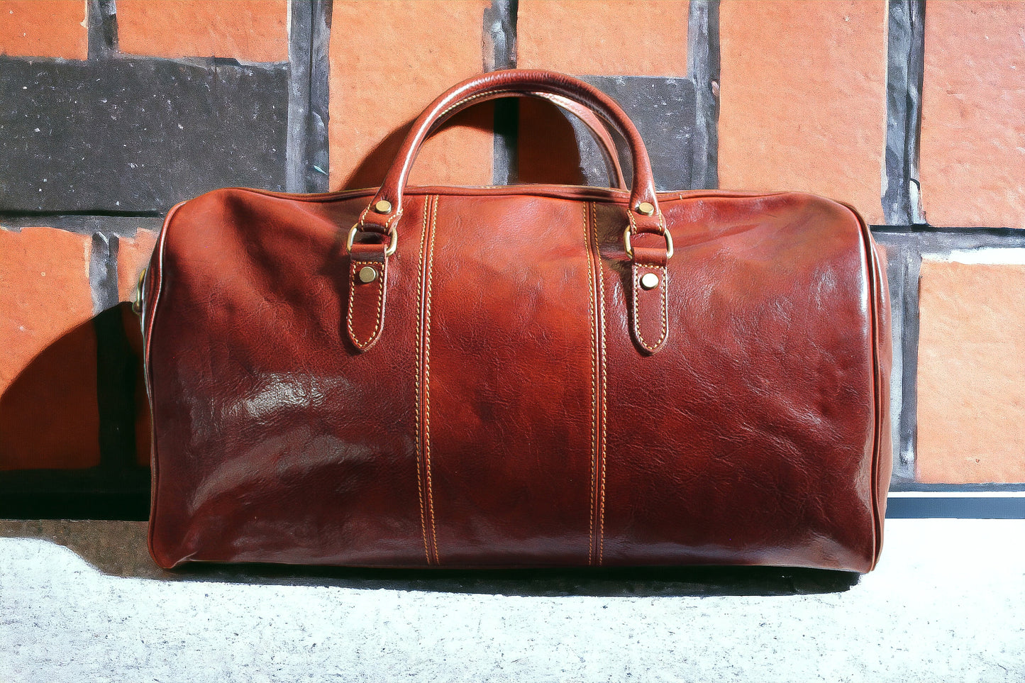 ARIA - Torba podróżna skórzana męska klasyczna made in italy