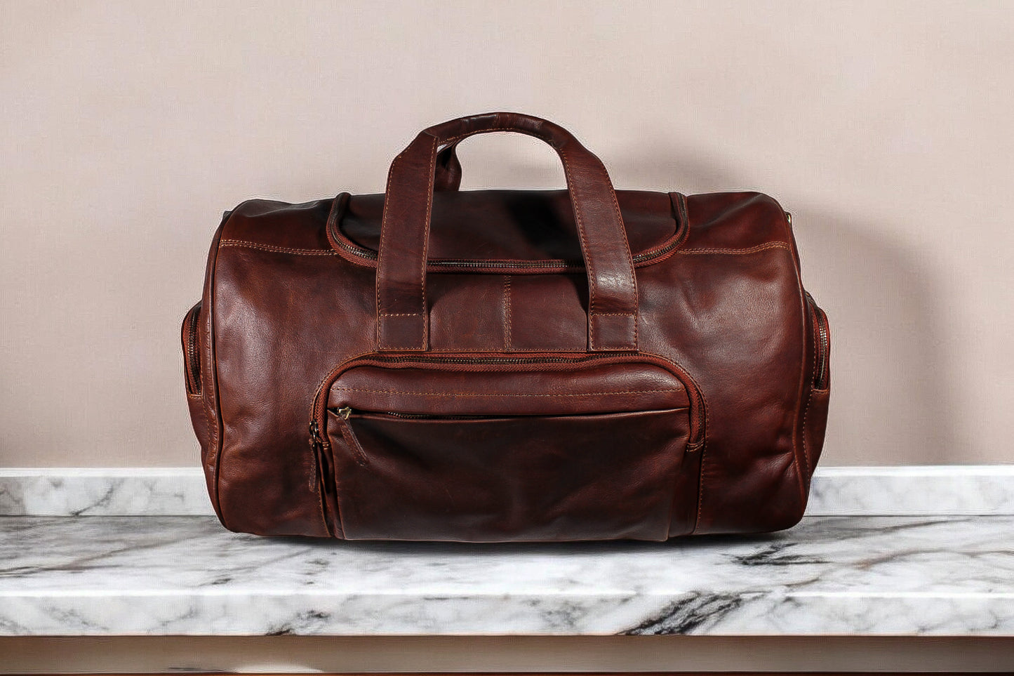 CASCATA - Torba podróżna męska duża skórzana made in italy